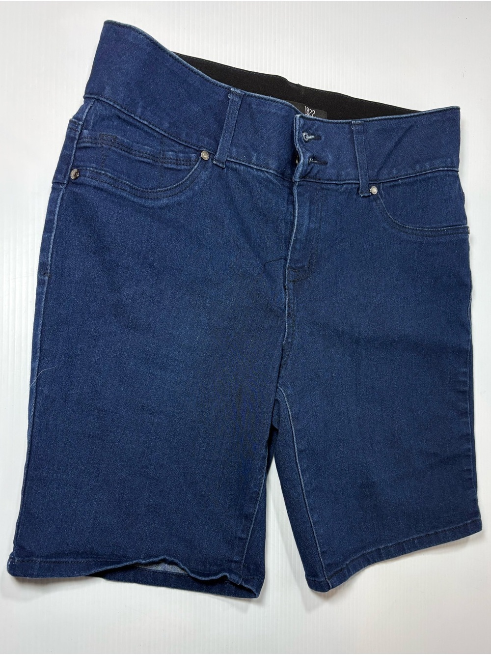 1822 Denim Dark Blue Jean Shorts with stretch